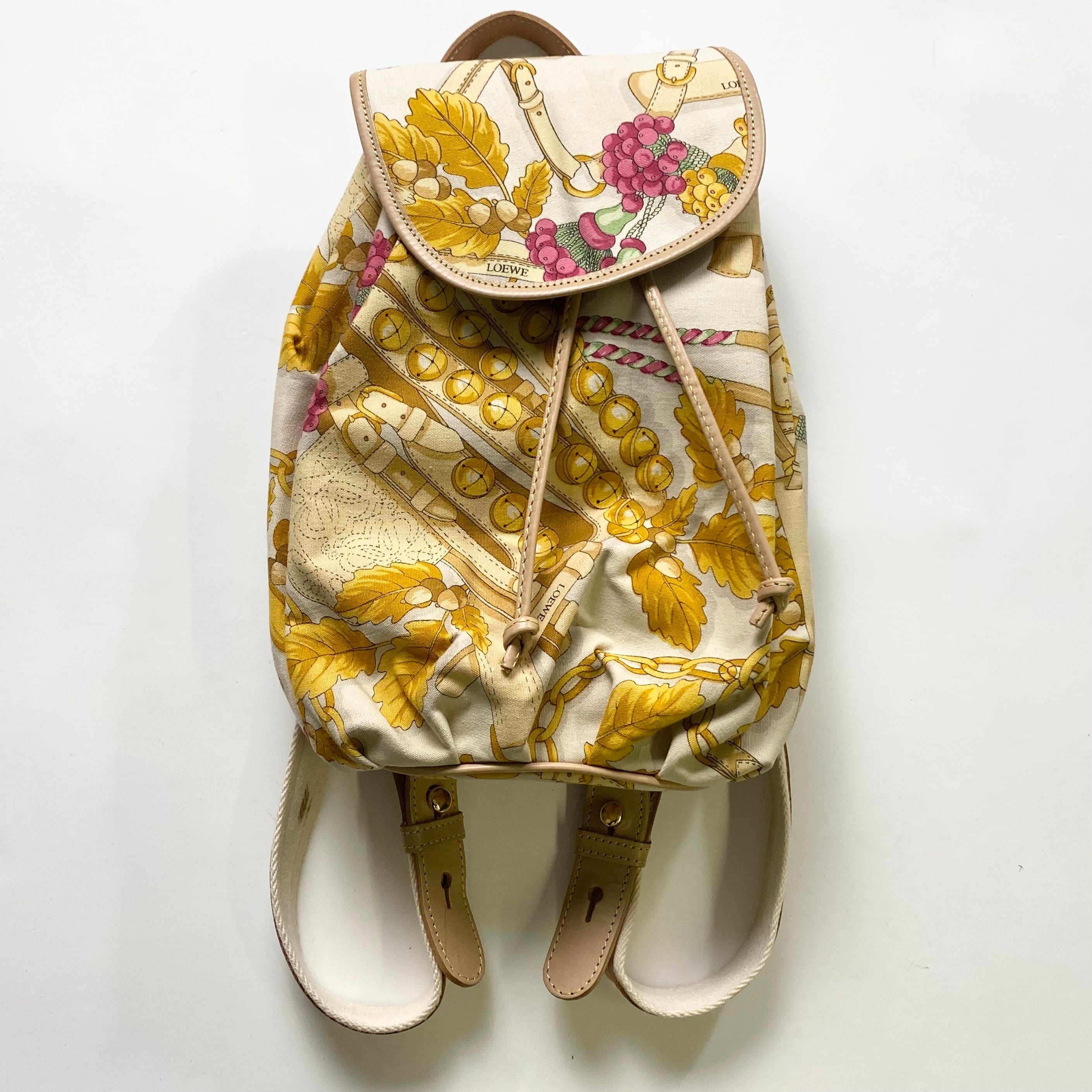 vintage LOEWE scarf print canvas backpack | NOIR ONLINE