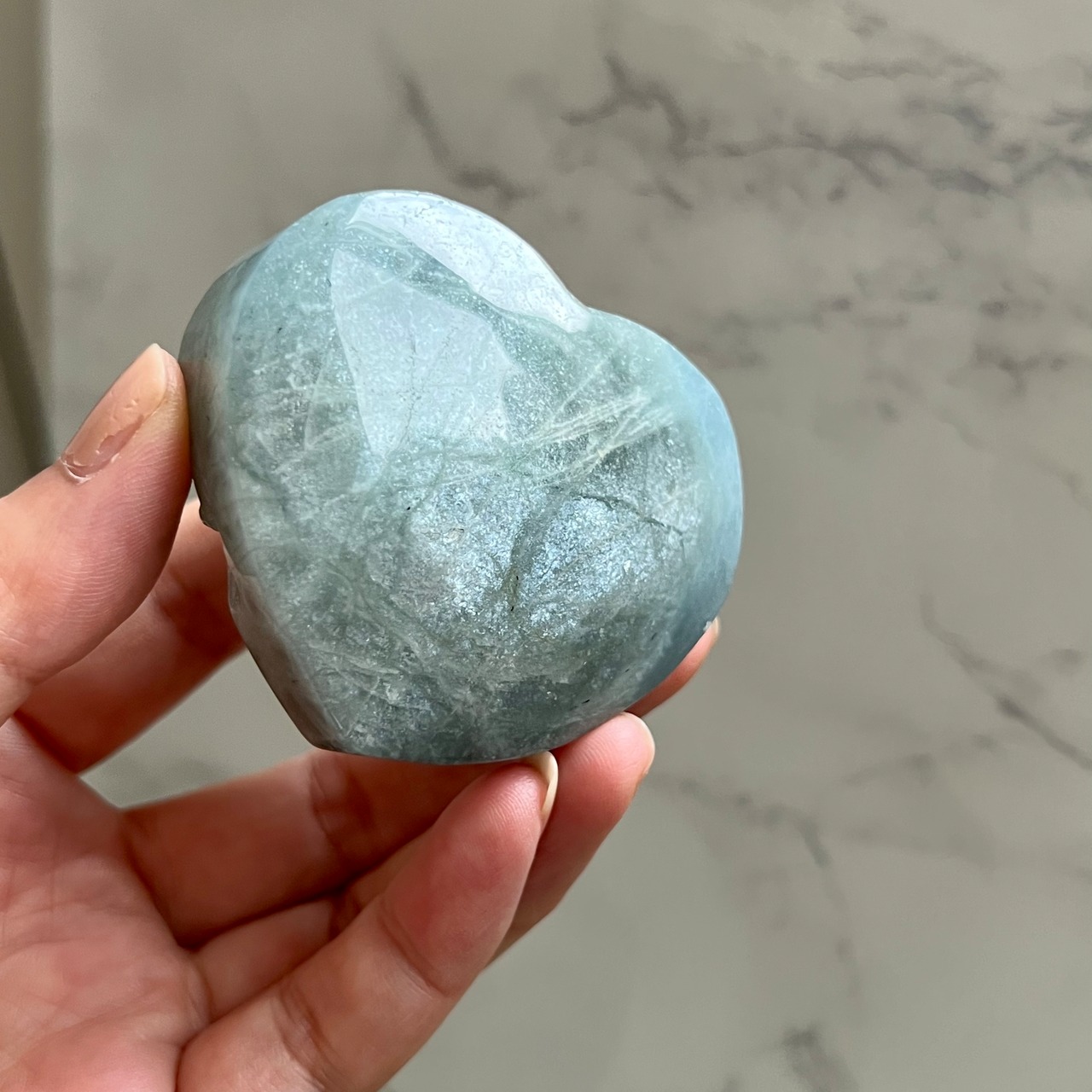 アクアマリン＊ハート1＊天然石インテリア＊置き物