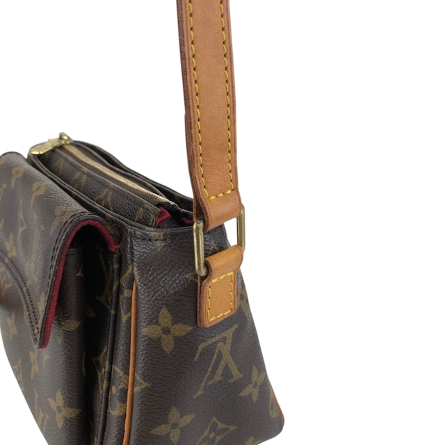 LOUIS VUITTON ルイヴィトン モノグラム ショルダーバッグ ブラウン PVC レザー ヴィバシテPM M51165 vintage ヴィンテージ オールド h8pdry