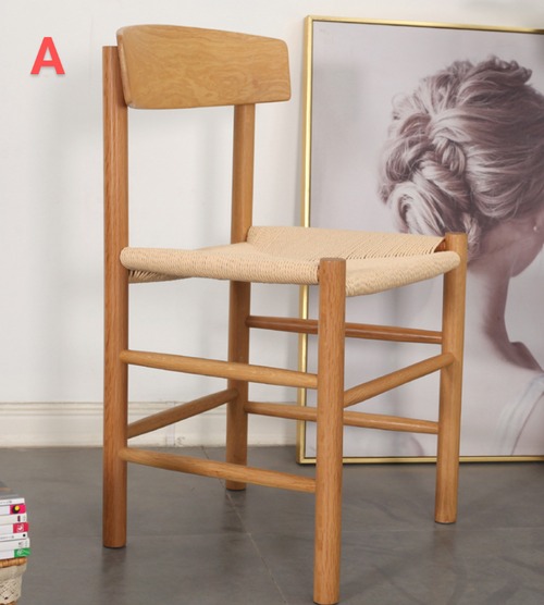 ペーパーコード編み込みチェア 天然木フレーム 北欧風 ダイニングチェア 職人手編み ナチュラル