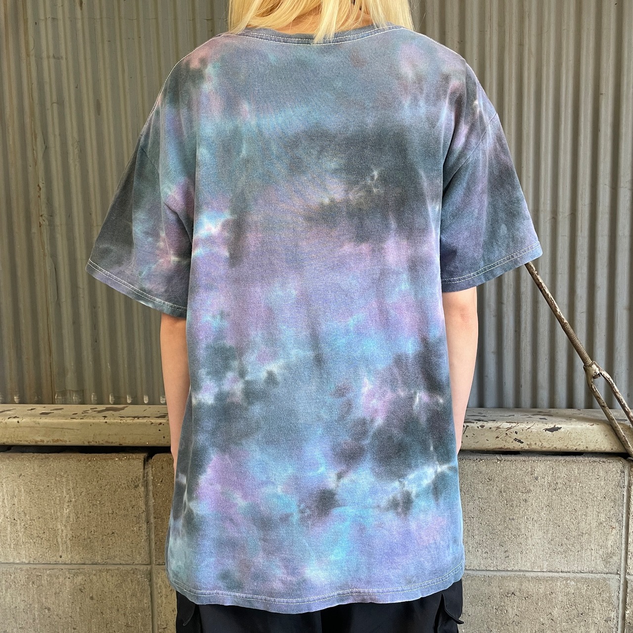 DOM 猫 宇宙 タイダイ プリントTシャツ メンズM 古着 タイダイ染め 