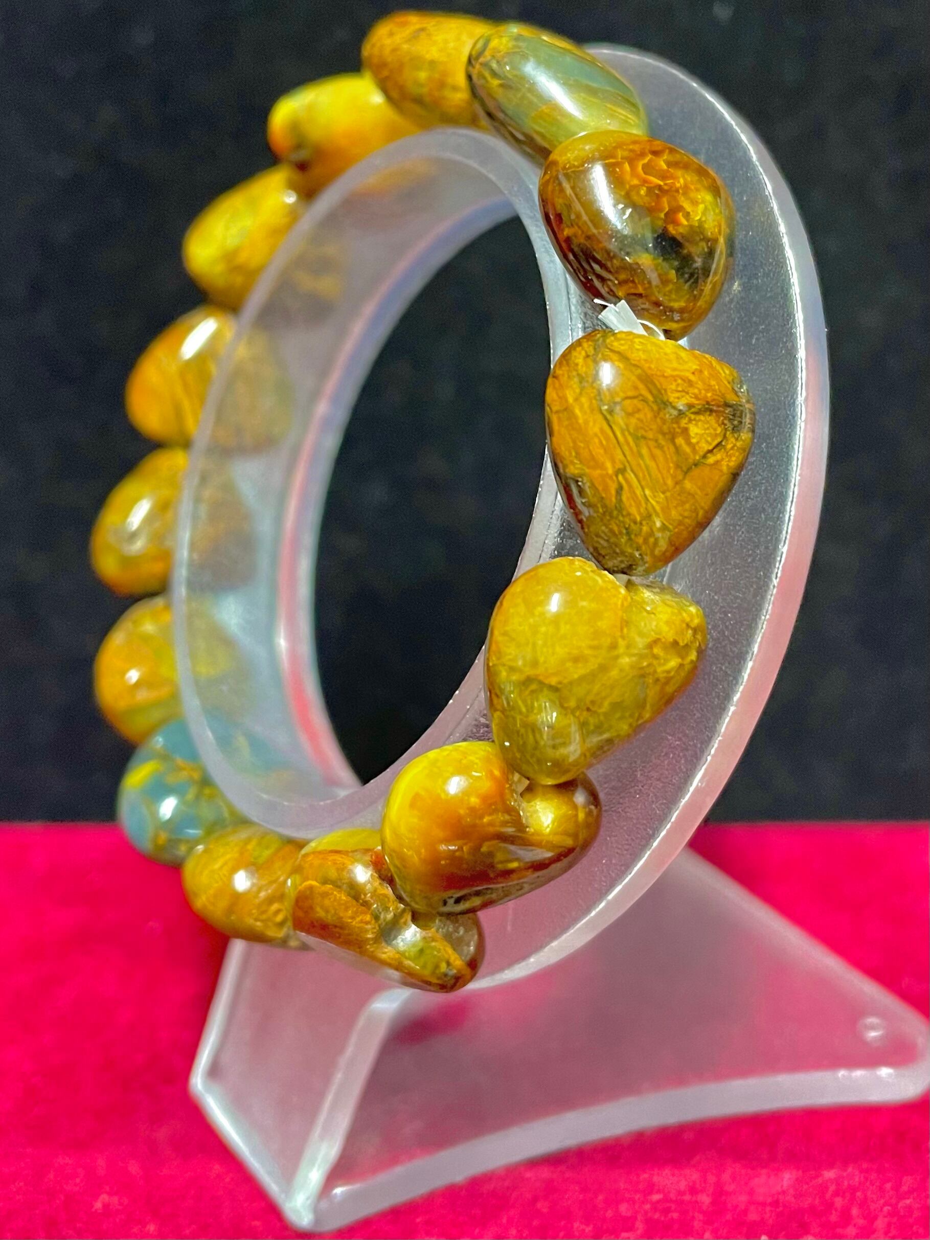 1) ポジティブ・エナジーの引き寄せ「タイガーアイ」ハート・ブレスレット