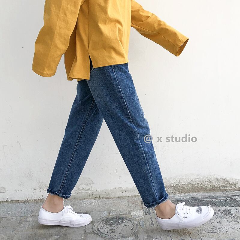 全2色 デニム パンツ ストレート カジュアル 無地 おしゃれ