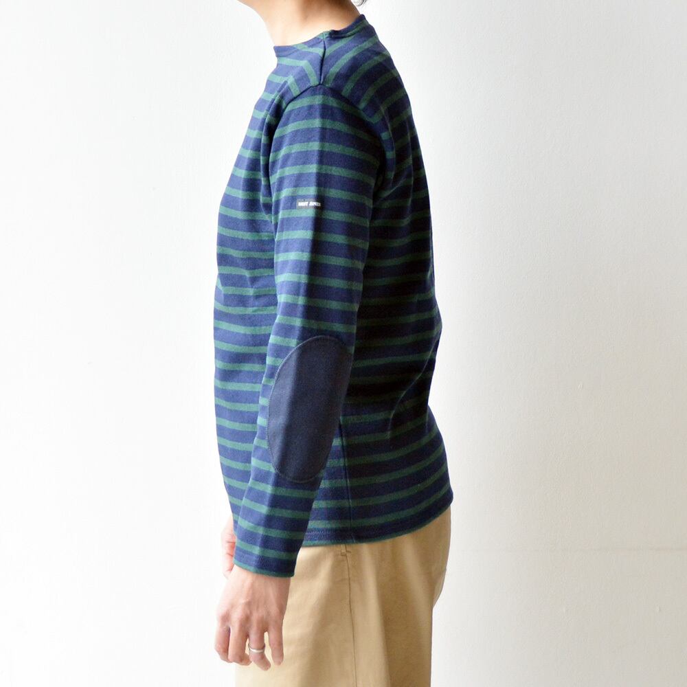 セントジェームス SAINT JAMES ウエッソンボーダーエルボーパッチ(13JC OUES.COUD.R)NAVY/PIN