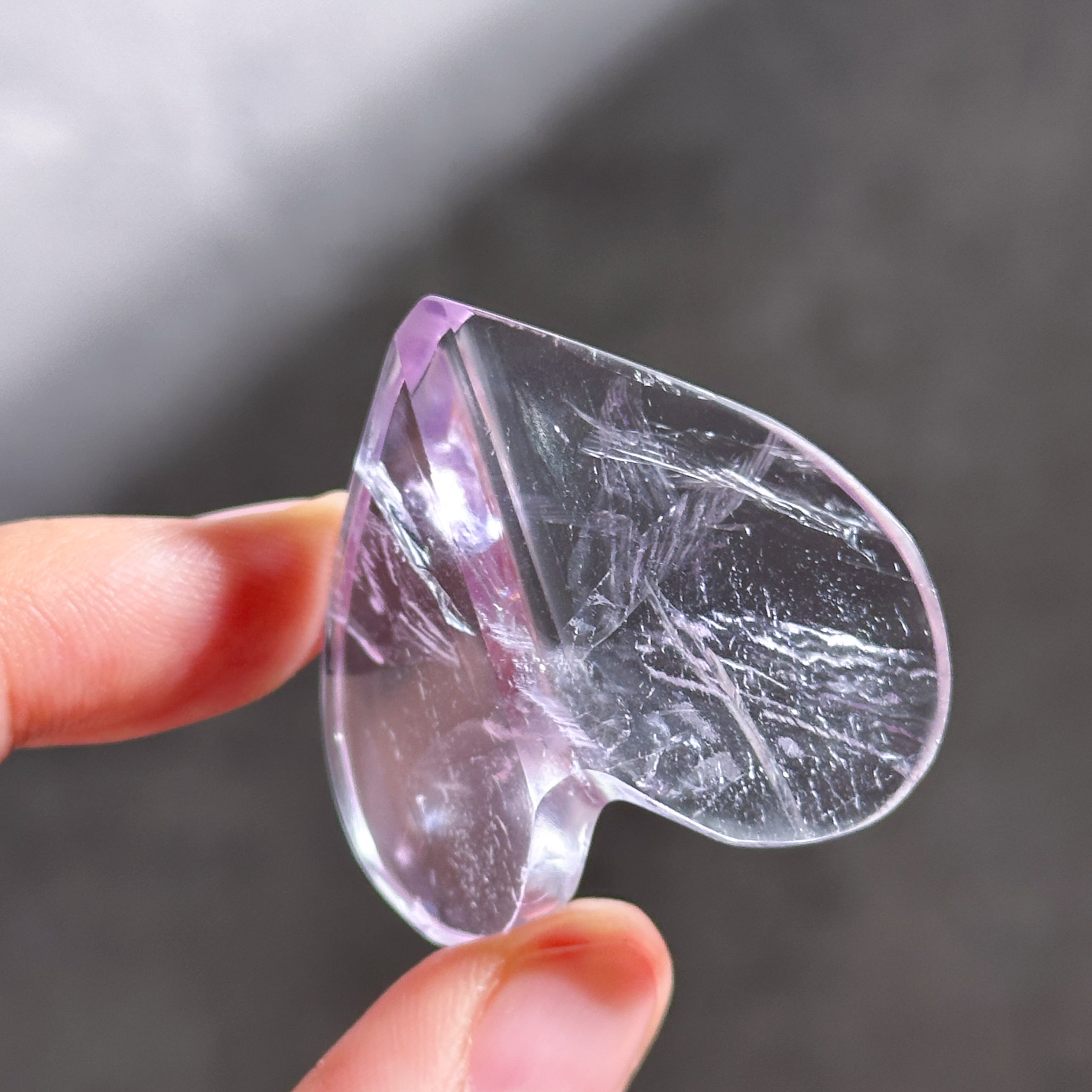 アメジスト 3Dハート 02♡Amethyst heart ♡天然石・鉱物