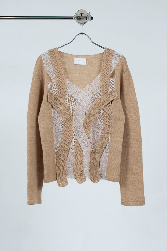 ウールモヘア鉤針Knit Tops P23aw005