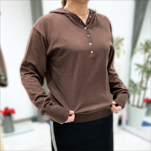 irise オーガニックコットンフーディー (ブラウン)
