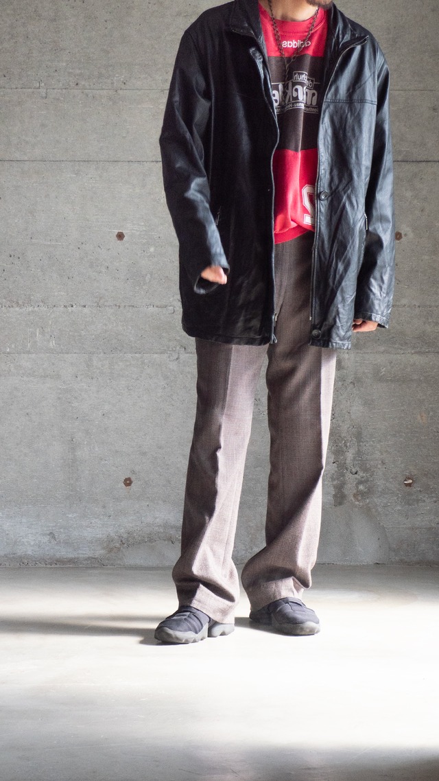 "LIVELO ATTITUDE" 1990s Leather zip jacket
