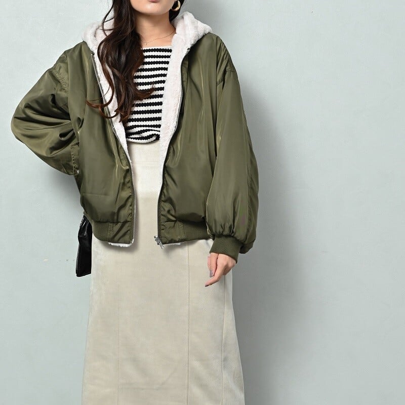 MA-1×ファーリバーシブルブルゾン | starcloset