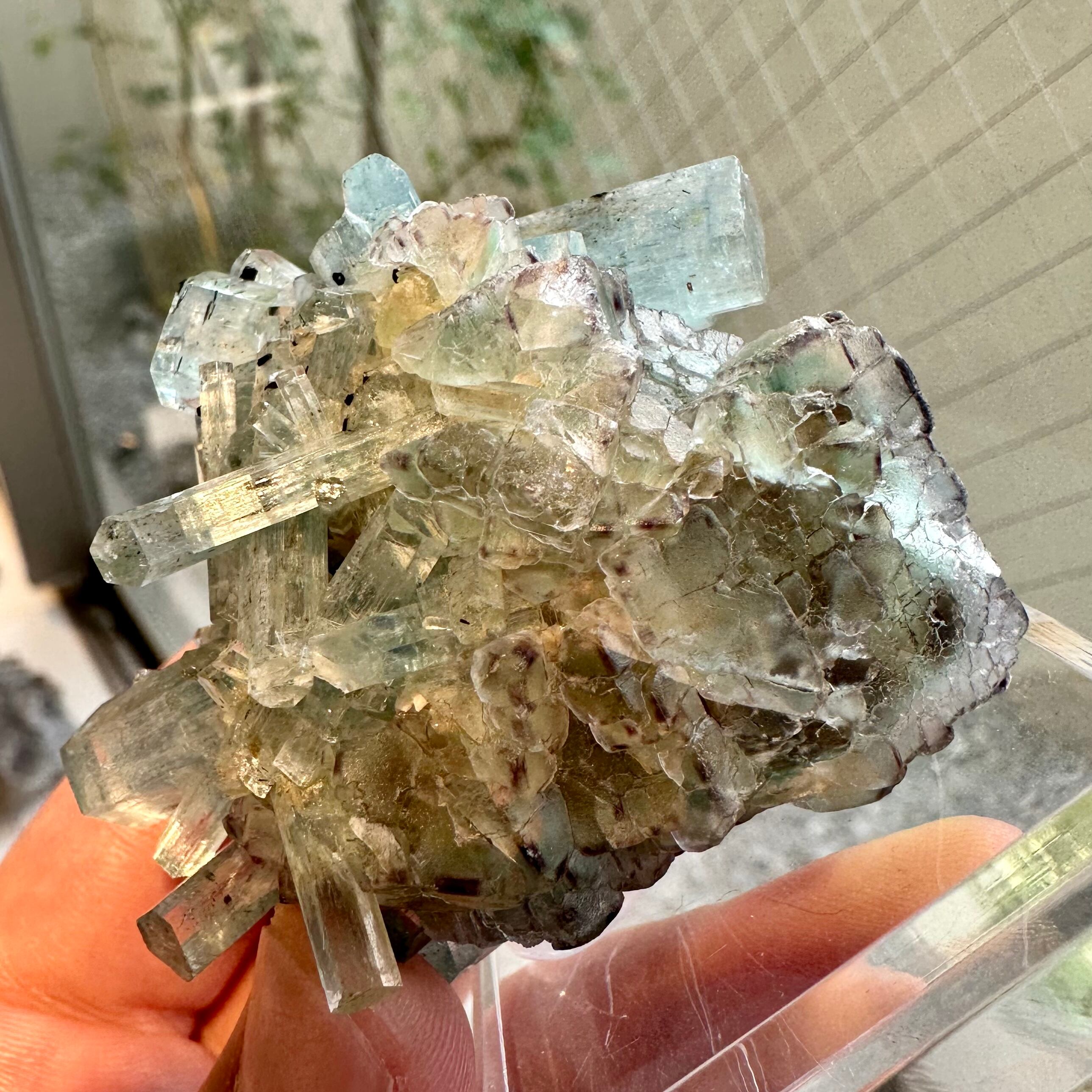 アクアマリン / フローライト / フェルスパー【Aquamarine with