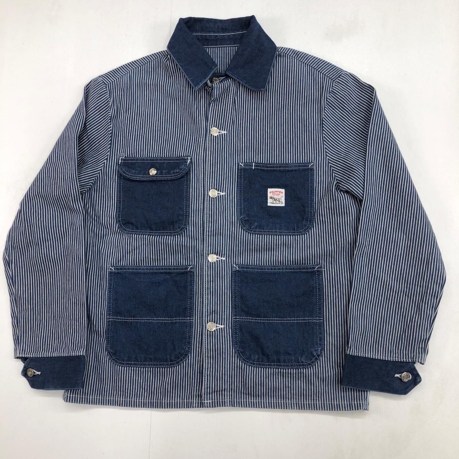 90’USA製pointer coveralls ポインター　42サイズ POINTER ポインター 90- 00年代 USA製 ヒッコリー デニム 切替
