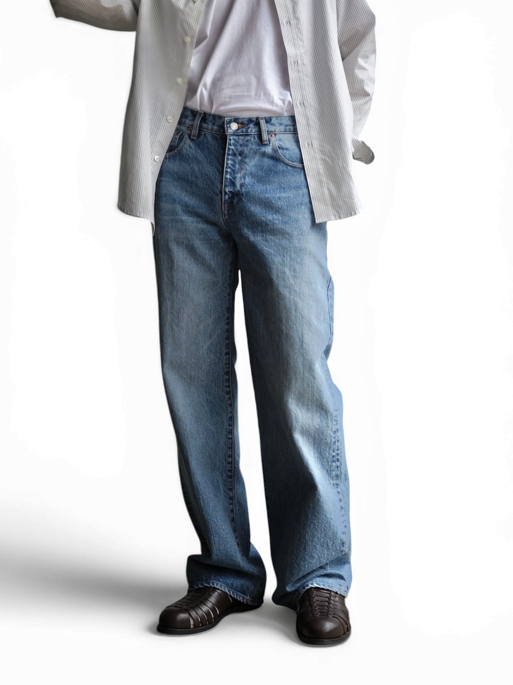 GEN IZAWA / Straight denim pants (used-wash) | TUNAGI JAPAN