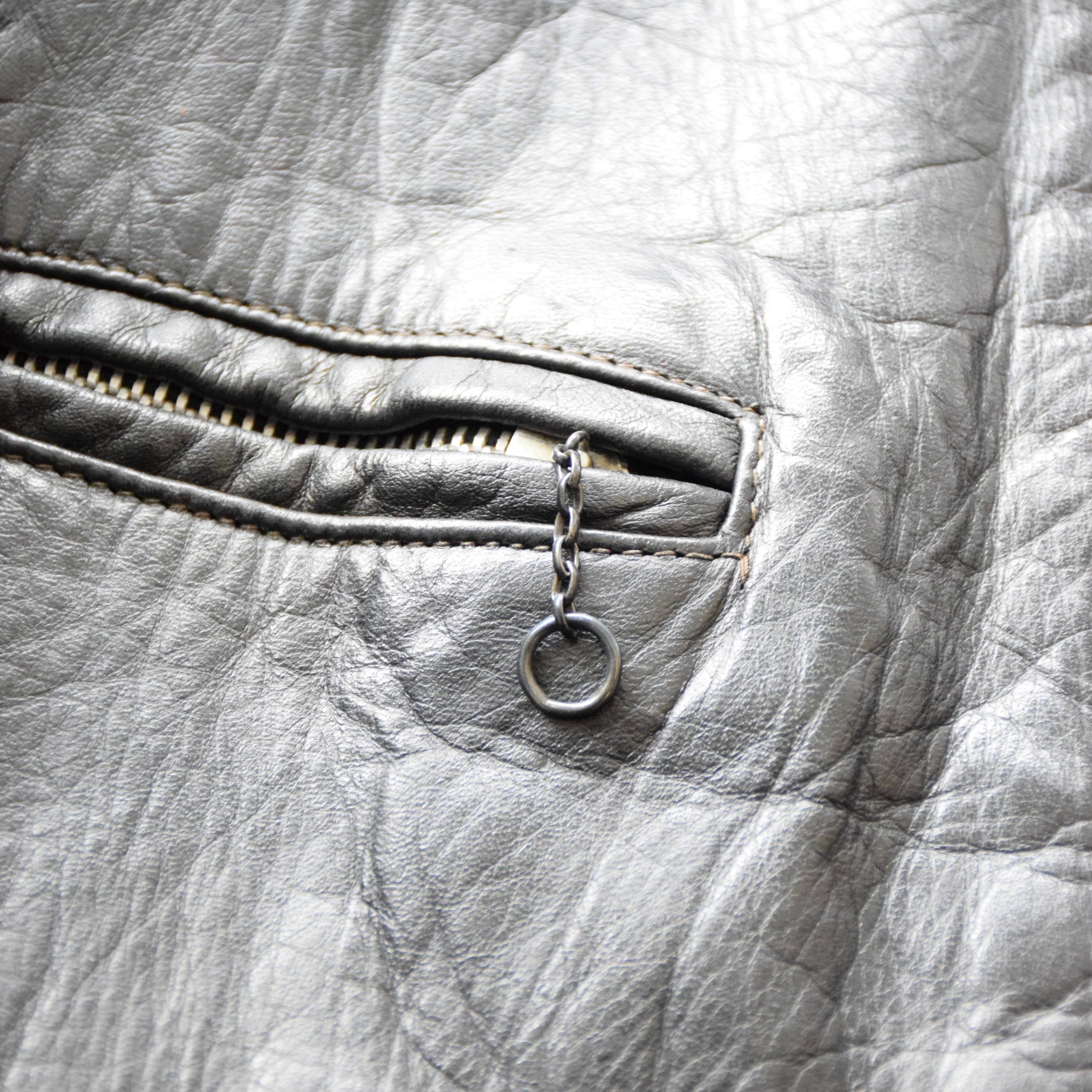 70's GENUINE LEATHER レザージャケット メンズ 40 ブラック