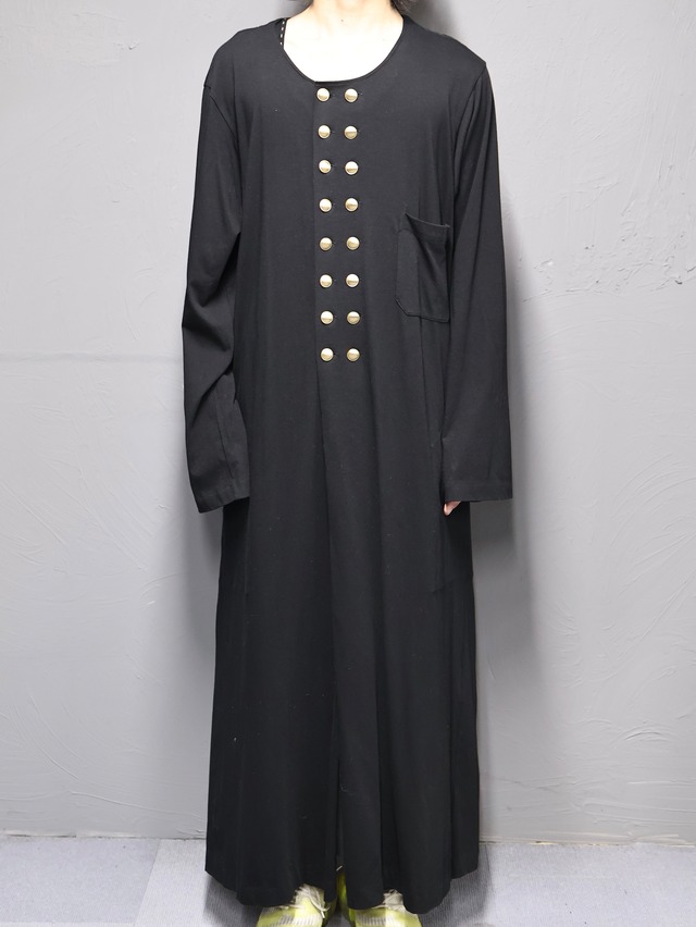 【yohji yamamoto pour homme】multi button cotton coat