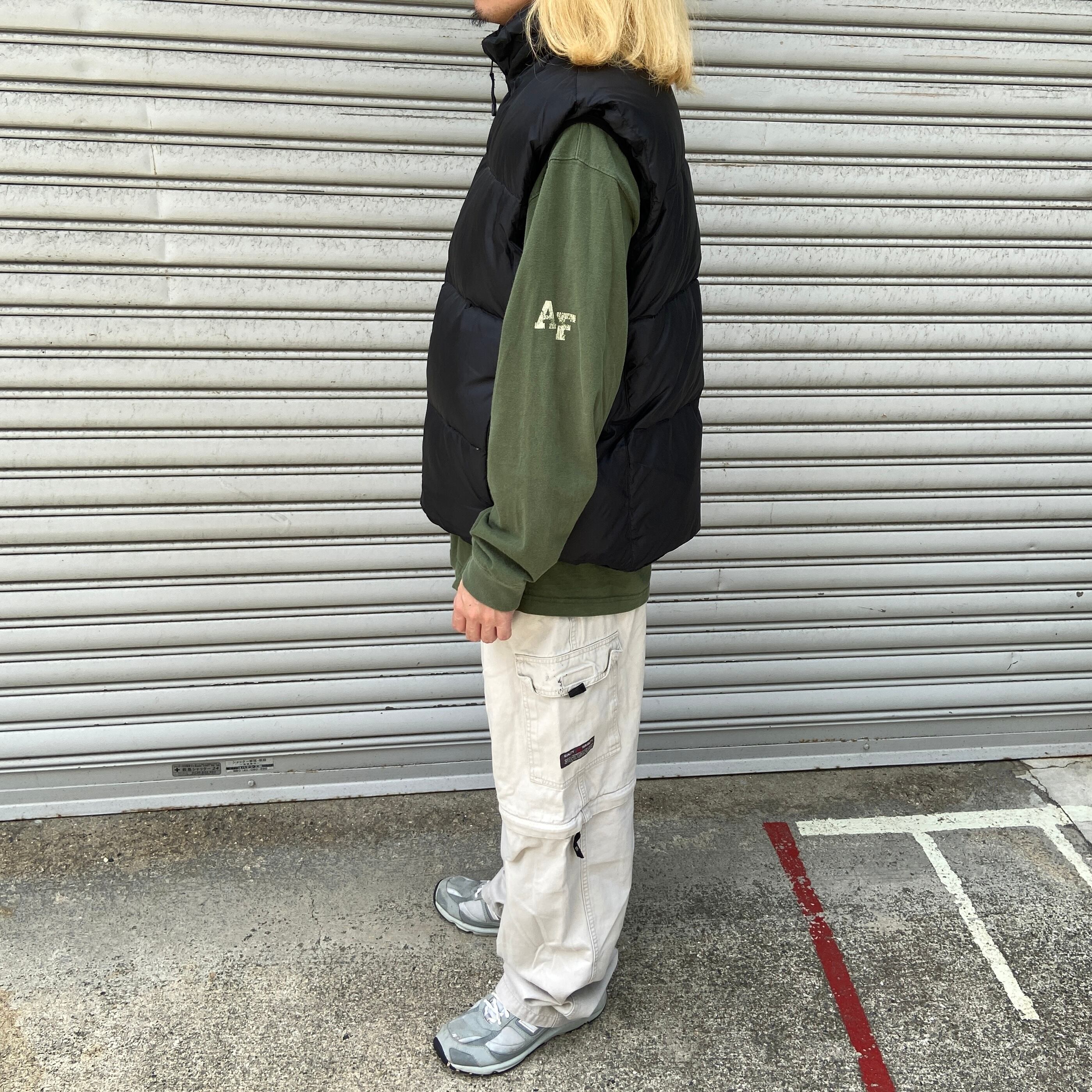 00sタグ付きデッドストック OLD GAP ダウンベスト 黒 S 内フリース