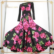 社交ダンス 衣装 スタンダード ドレス ワンピース レッスンウェア パーティ衣装 オールシーズン 黒 緑 ブラック系 グリーン系 ピンク系 花柄 フラワープリント エレガント 柔らかい 生地 おしゃれ カジュアル 大人 カラー豊富 キュート デザイン 伸縮性 体型カバー レディース パーティー 練習着 フェスティバル 流行 春夏秋冬 飾り 装飾