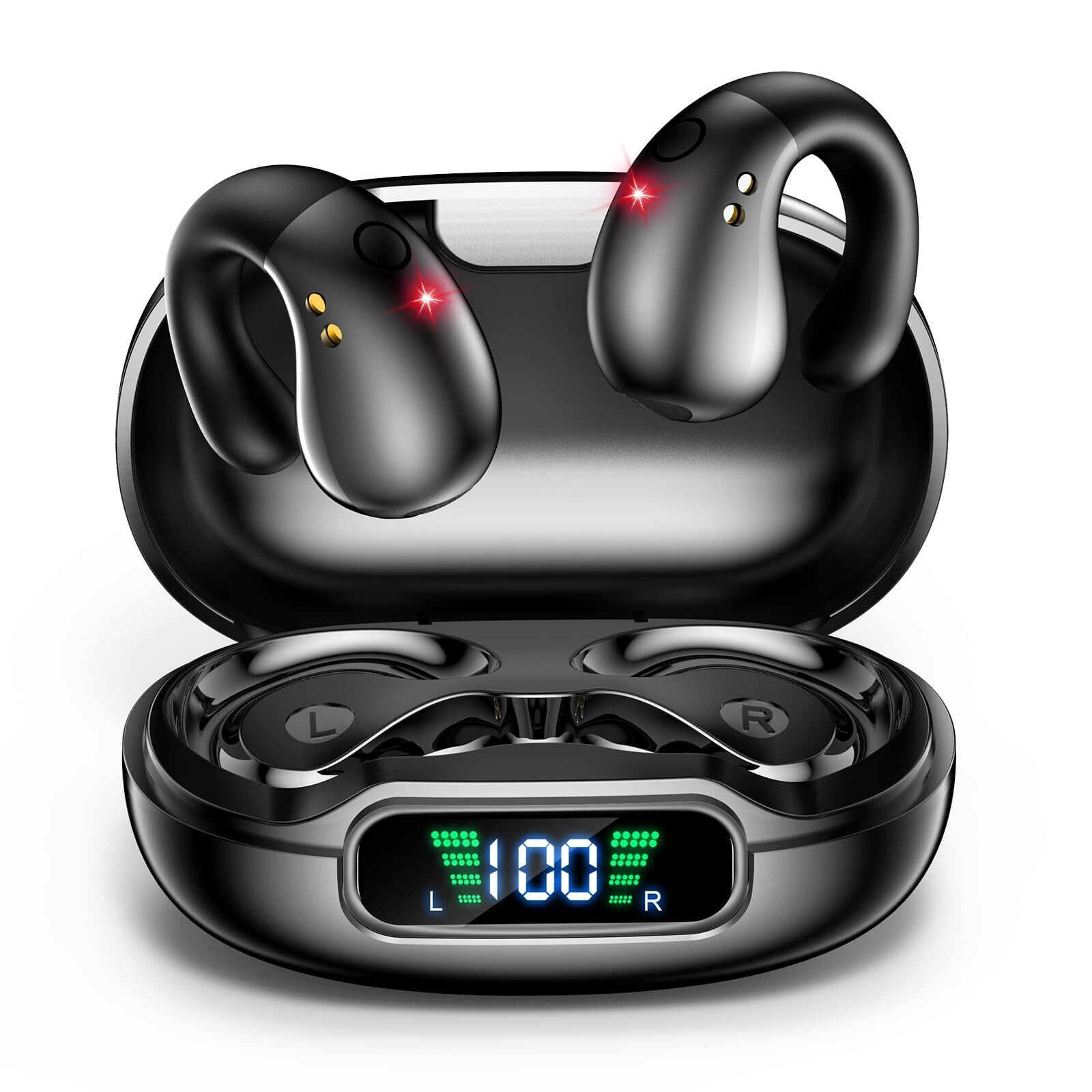 イヤーカフイヤホン【新時流 bluetooth】 OWS 空気伝導 耳挟み式