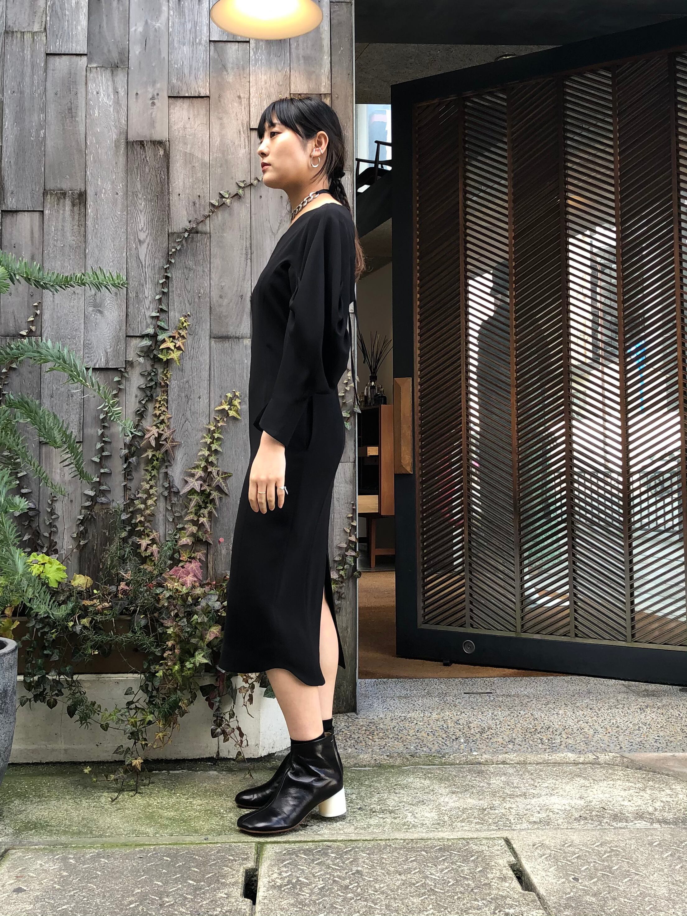 デウス エクスマキナ Mame マメ Lace Flap Collar Classic Dress 黒
