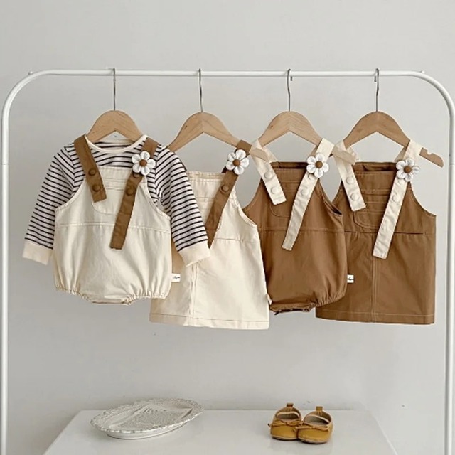 お花ストラップ ロンパース / スカート