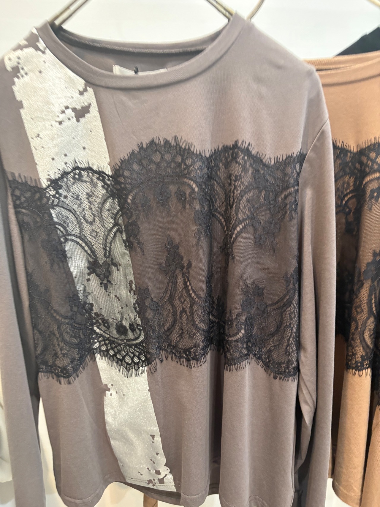 【GALENA】レースコンビロングスリーブTシャツ　70062-4101