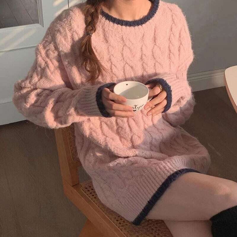 ケーブルニット ワンピース ミニ丈 L00004 | lattestyle