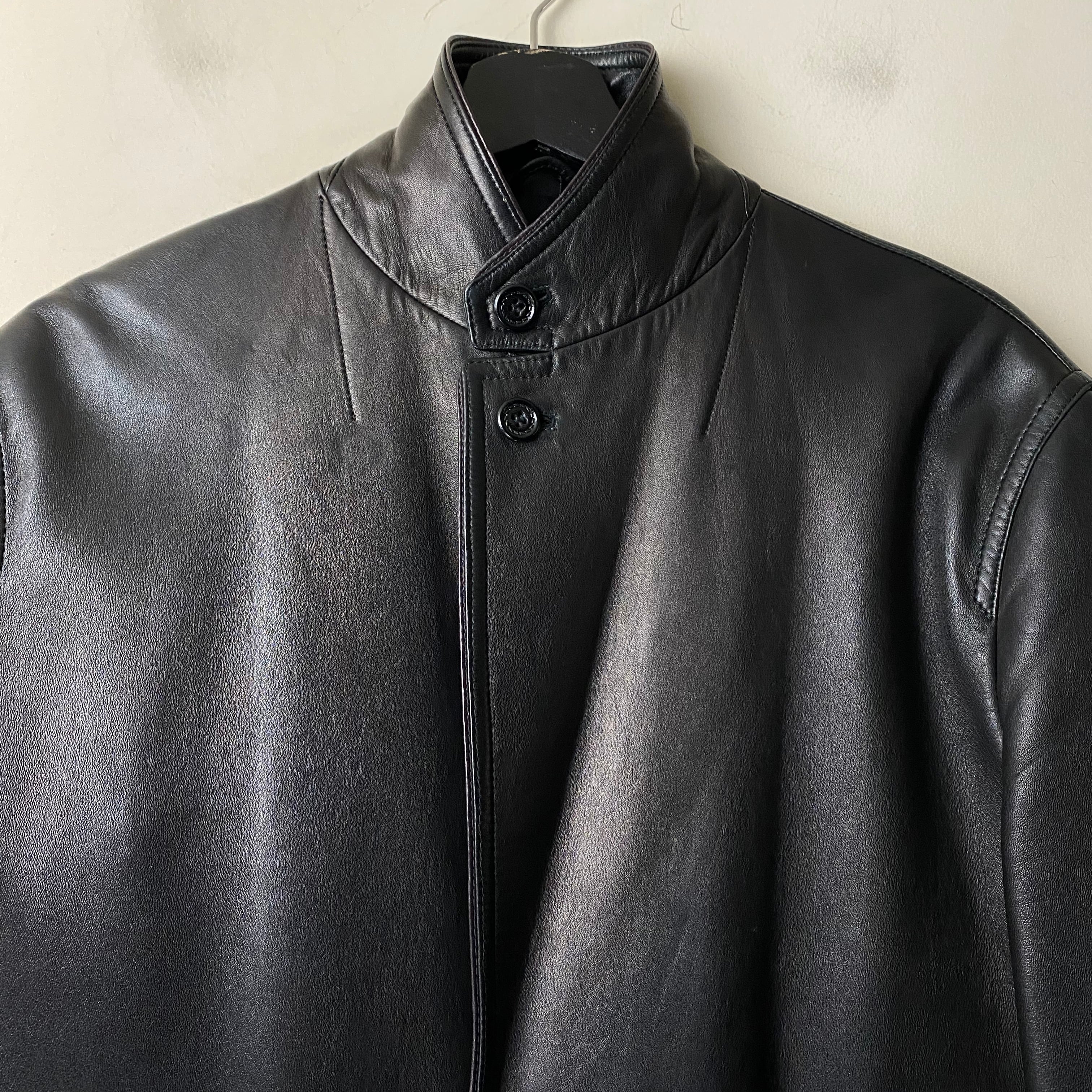 ERMENEGILDO ZEGNA leather tailored jacket | NOIR ONLINE