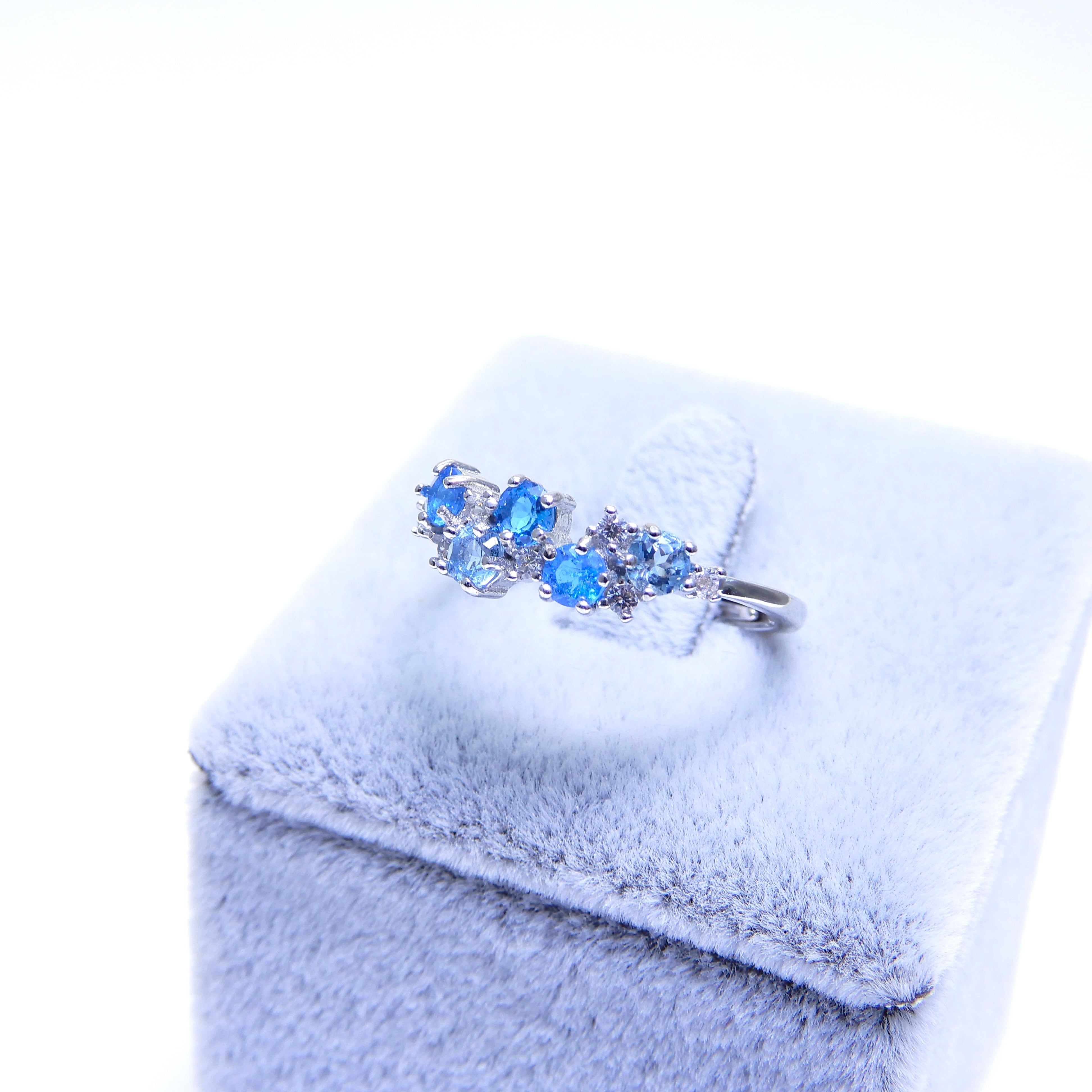 リースRing♦︎ネオンブルーアパタイト・ブルートパーズ♦︎WGカラー《0105》