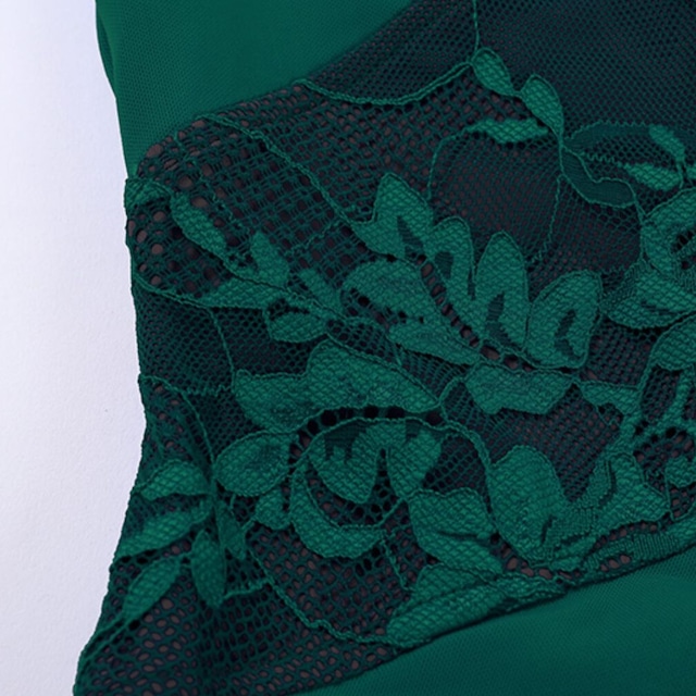 ドレープ フレアデザイン レース ダンスドレス ds1084