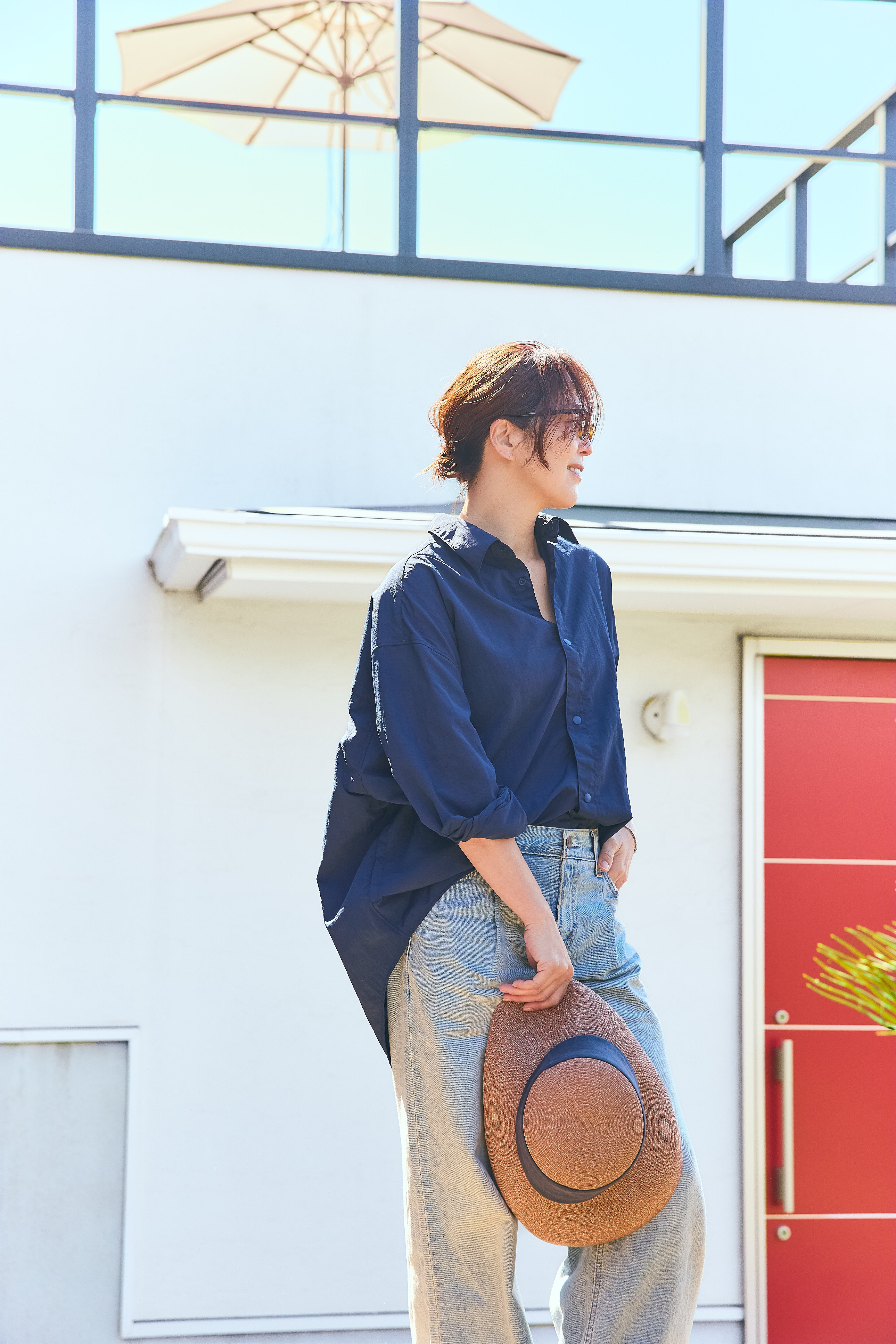 週末セール BRIEFING フード付きネイビーシャツ Beach & Town & Pool side shirt！ネイビー | THE9SHOP