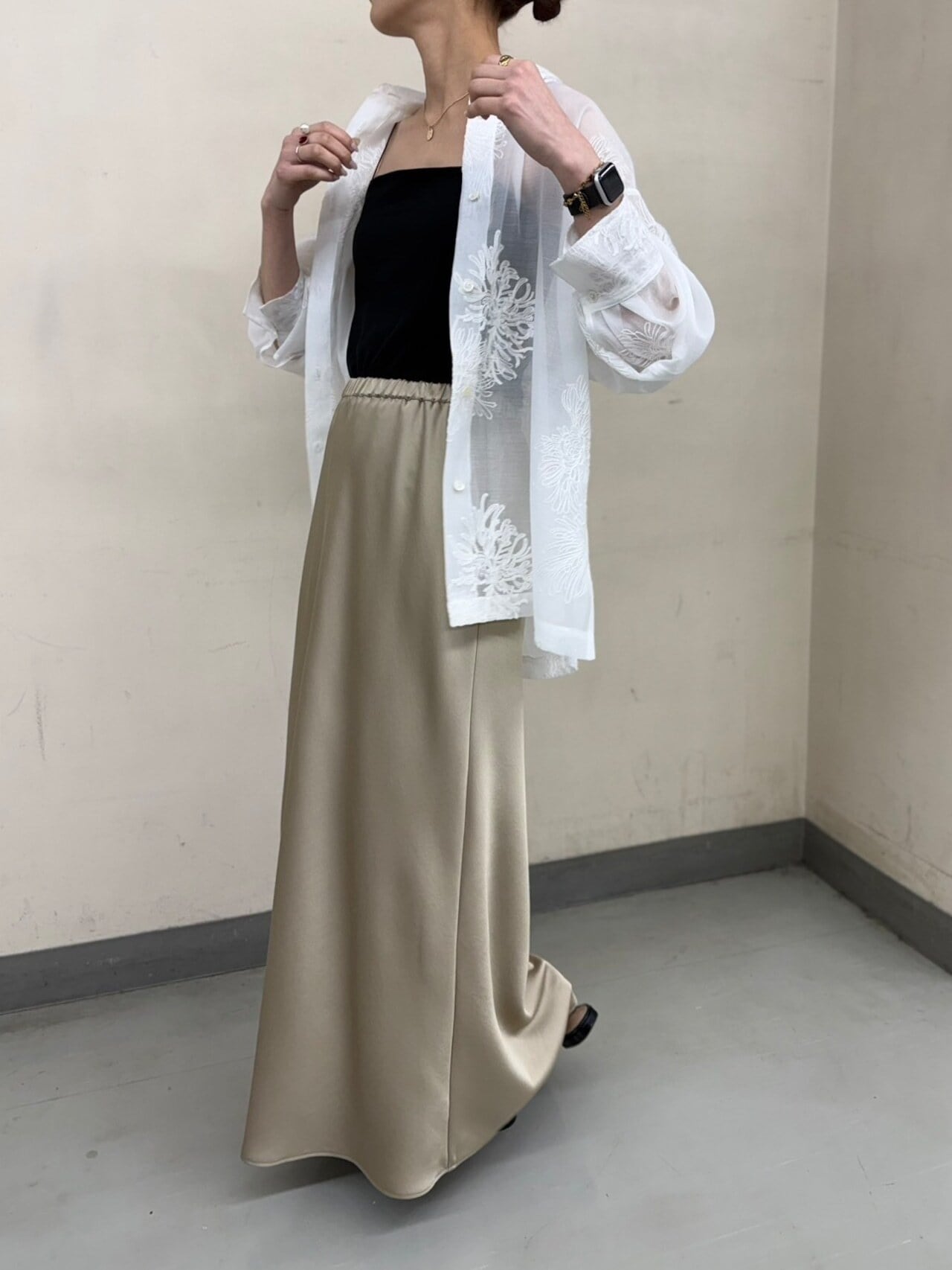 cafune 】vintage satin bias skirt | valance 福井｜レディース