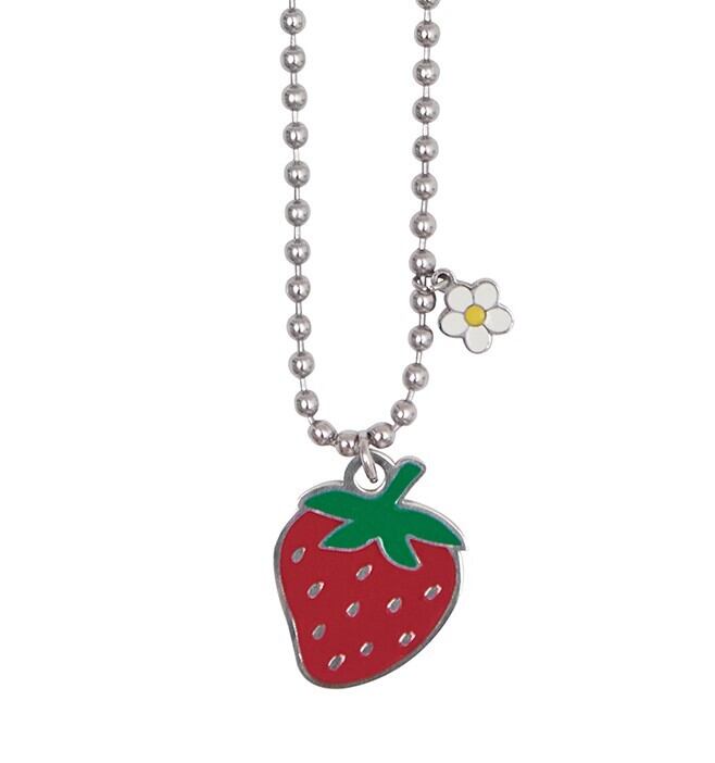 予約【Sallys】Strawberry daisy name tag (necklace)