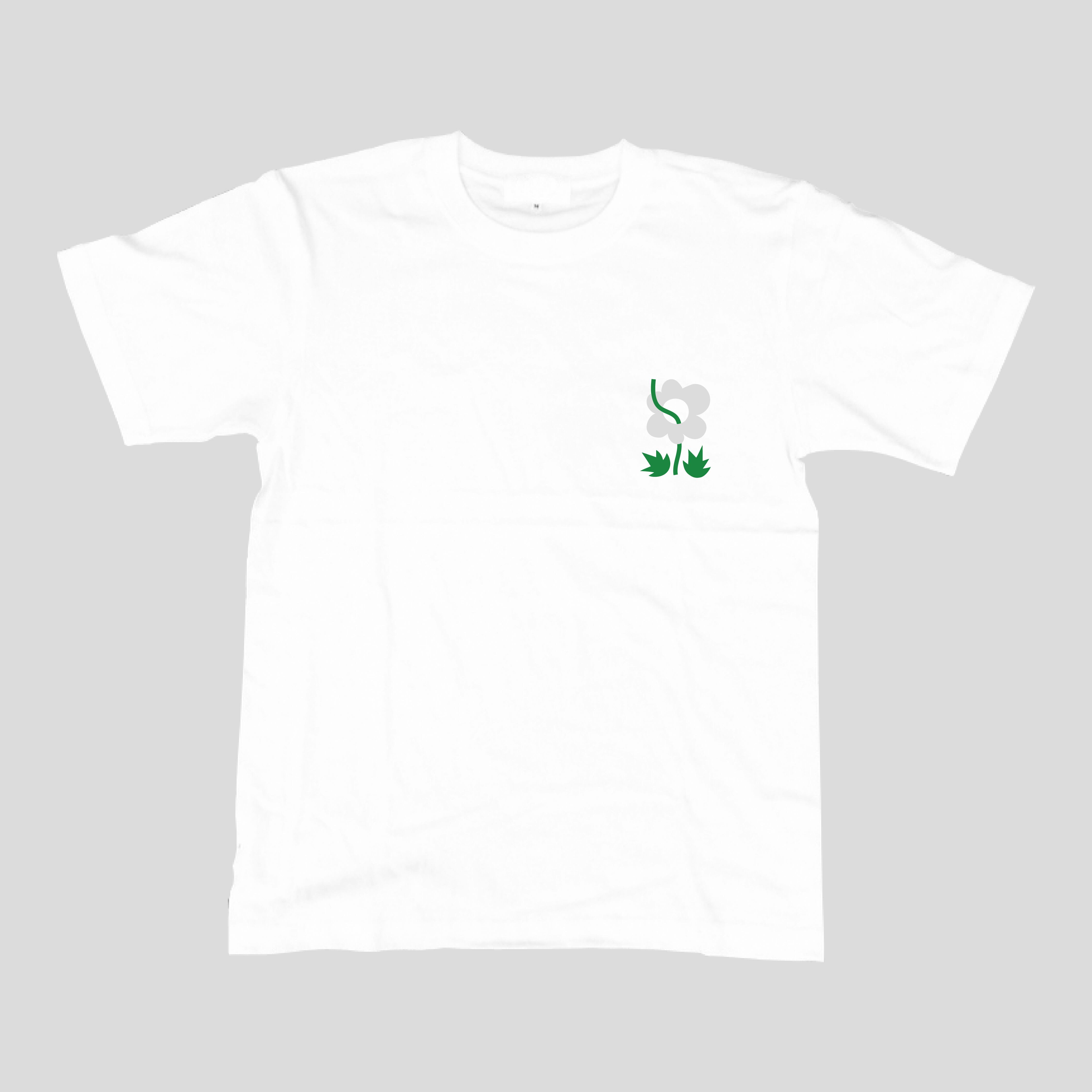 Strange Flower シルクスクリーン Tシャツ(白)