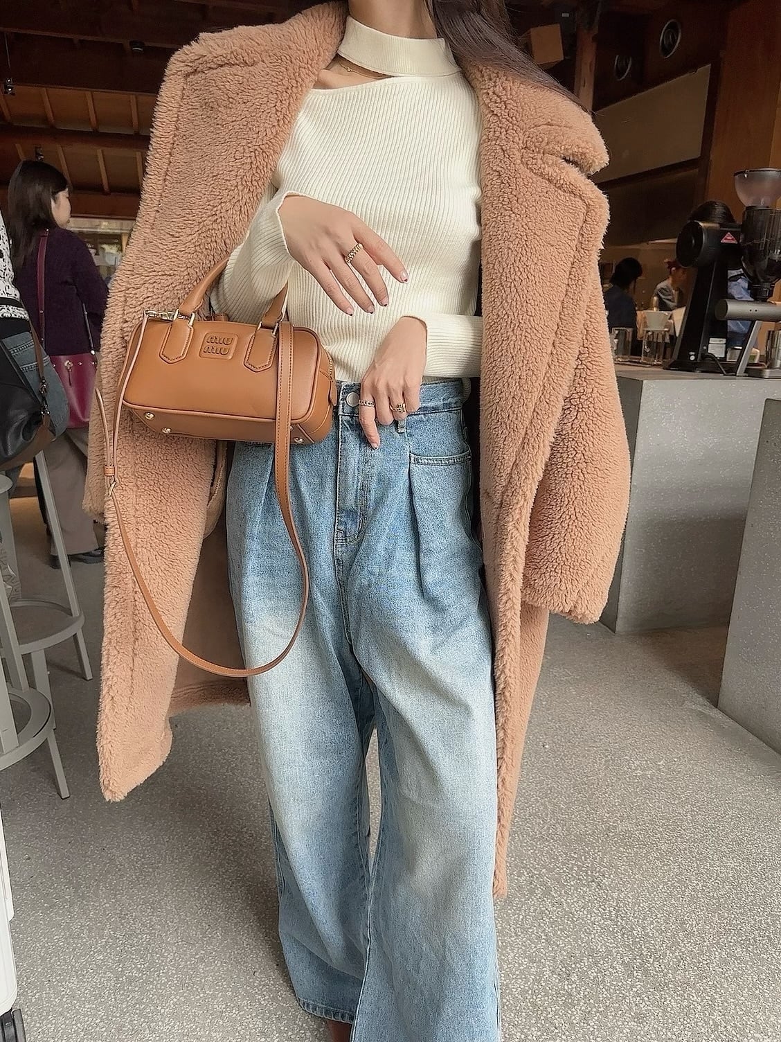 Teddy long coat / camel (1月中旬〜下旬頃発送予定)