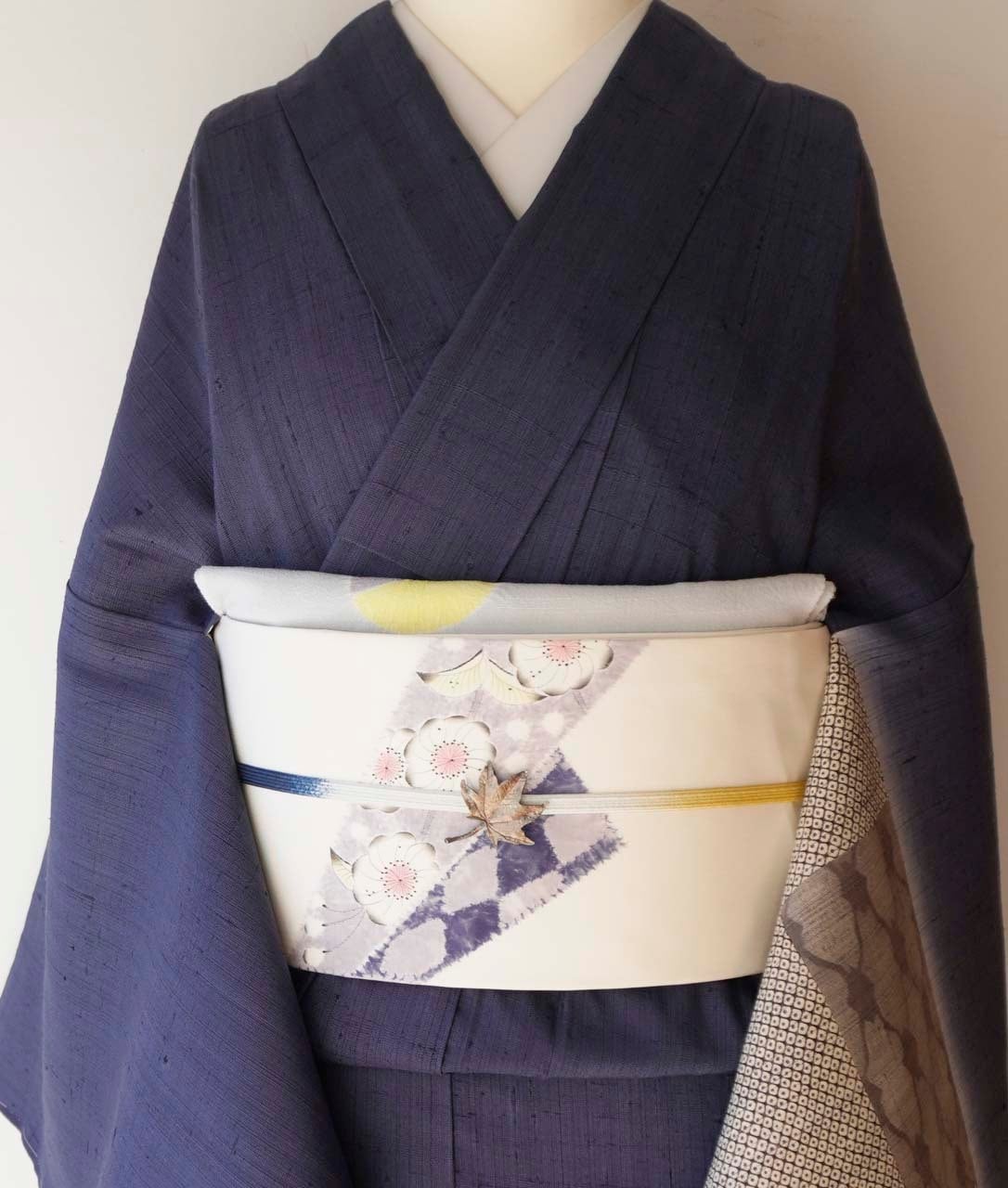 袷】留紺色 変わり市松文 染め紬 | 大山キモノ・ちぇらうなぼるた