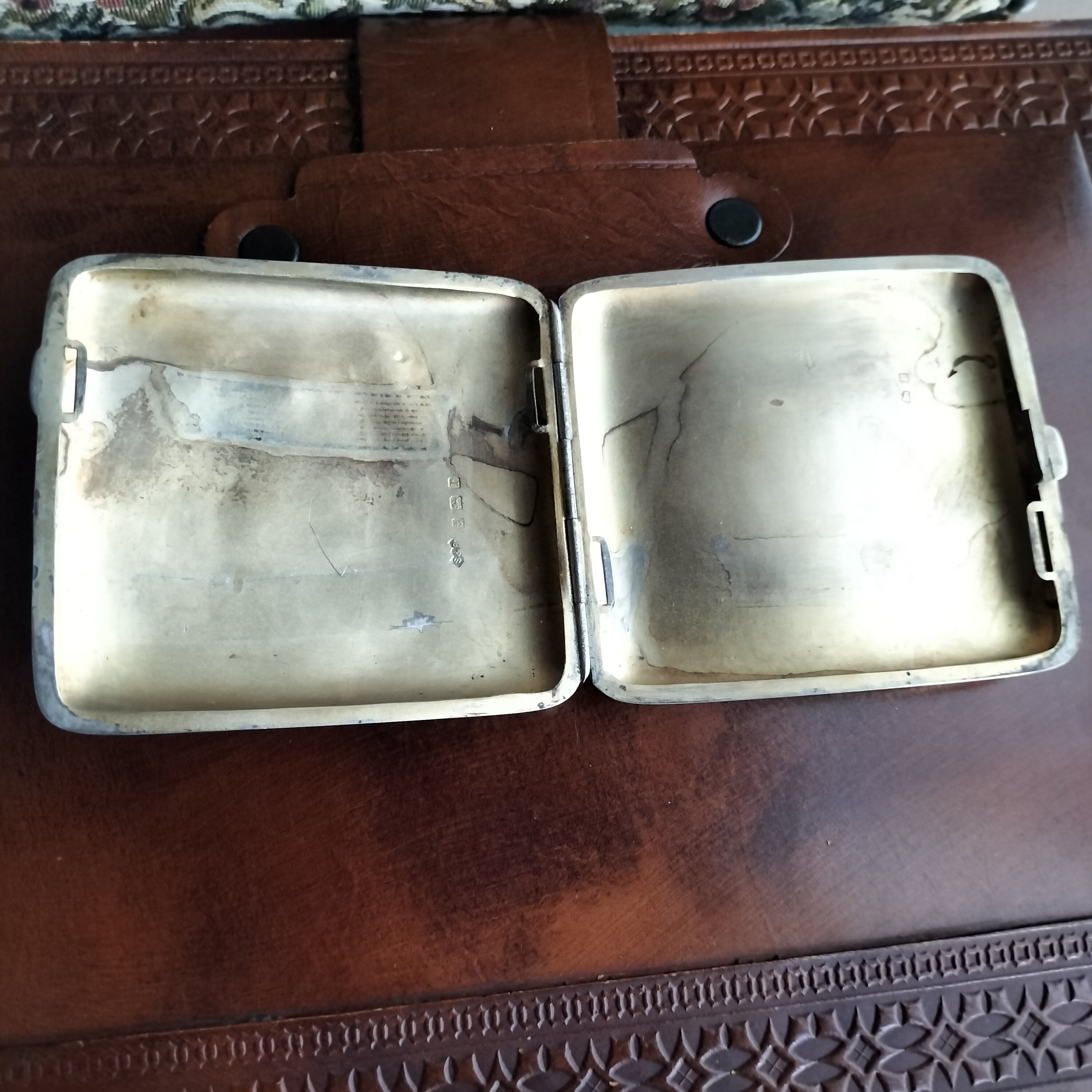 English Engraved Silver Cigarette Case 1916年 | Antico