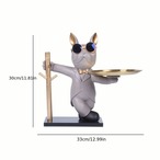 ブルドッグアート＜ブラック＞小物入れ 置物 パレット樹脂収納彫刻