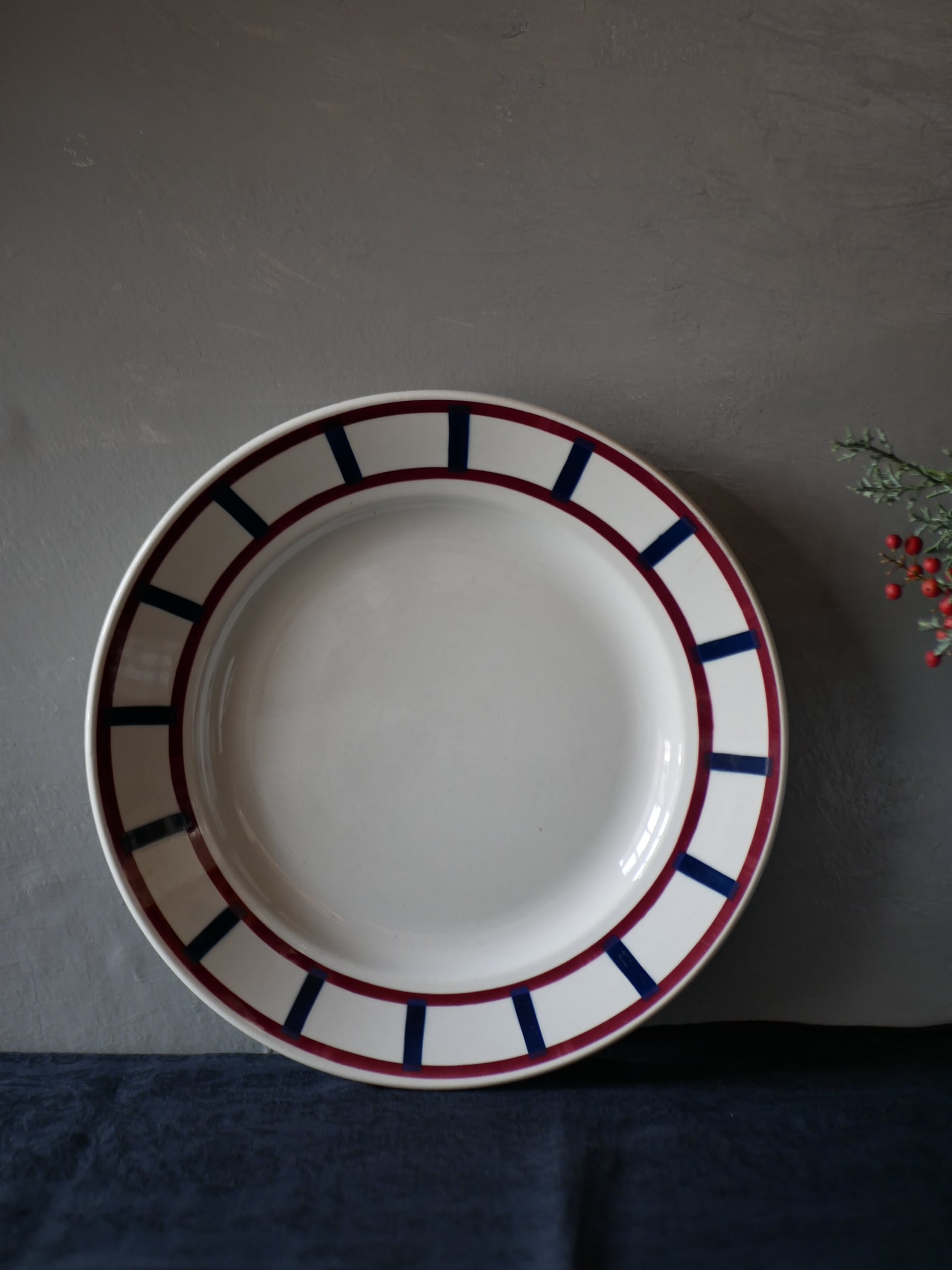 バスク柄 大皿 フランスアンティーク ブロカント アンティークのある暮らし