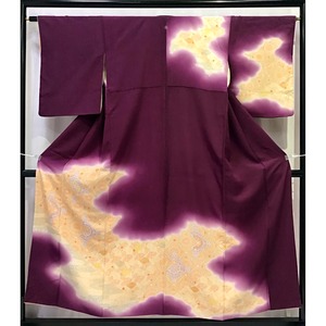 着物・附下・正絹・一つ紋・紫系地・No.200701-1063・梱包サイズ80