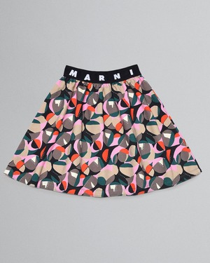 【MARNI kids】アブストラクトプリント ブラック フレンチテリースカート