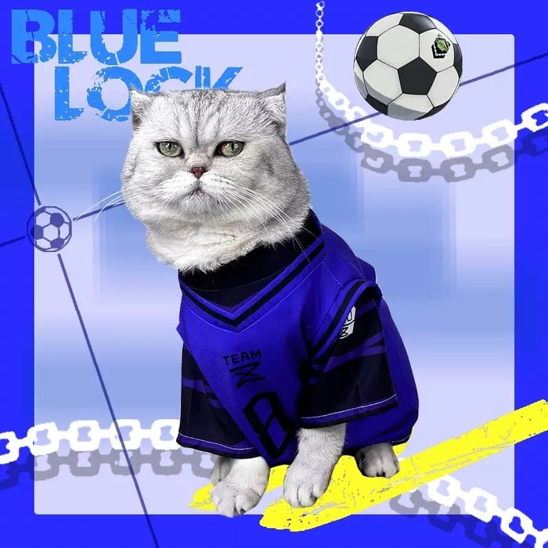 ペット用 コスプレ衣装 猫服 犬服 ブルーロック 風 チームZ