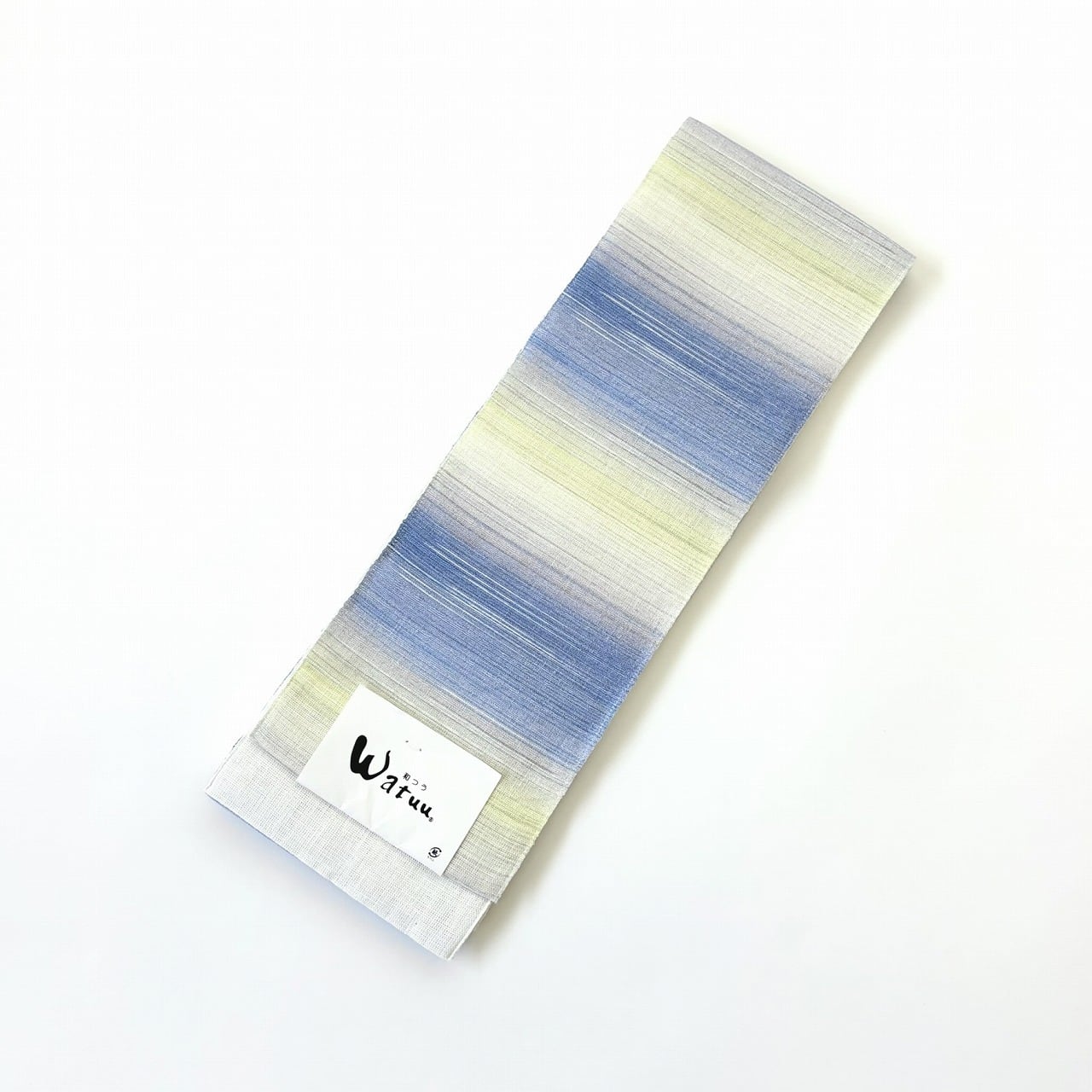 絹麻ぼかしの半巾帯　ブルー　新品 本麻半巾帯 横段ぼかし ： ブルー | きもの処 凛屋 ONLINE SHOP