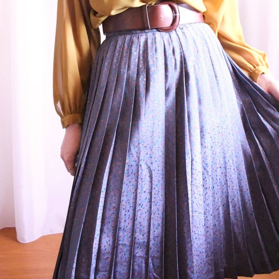 プリーツ スカート ペイズリー【483】