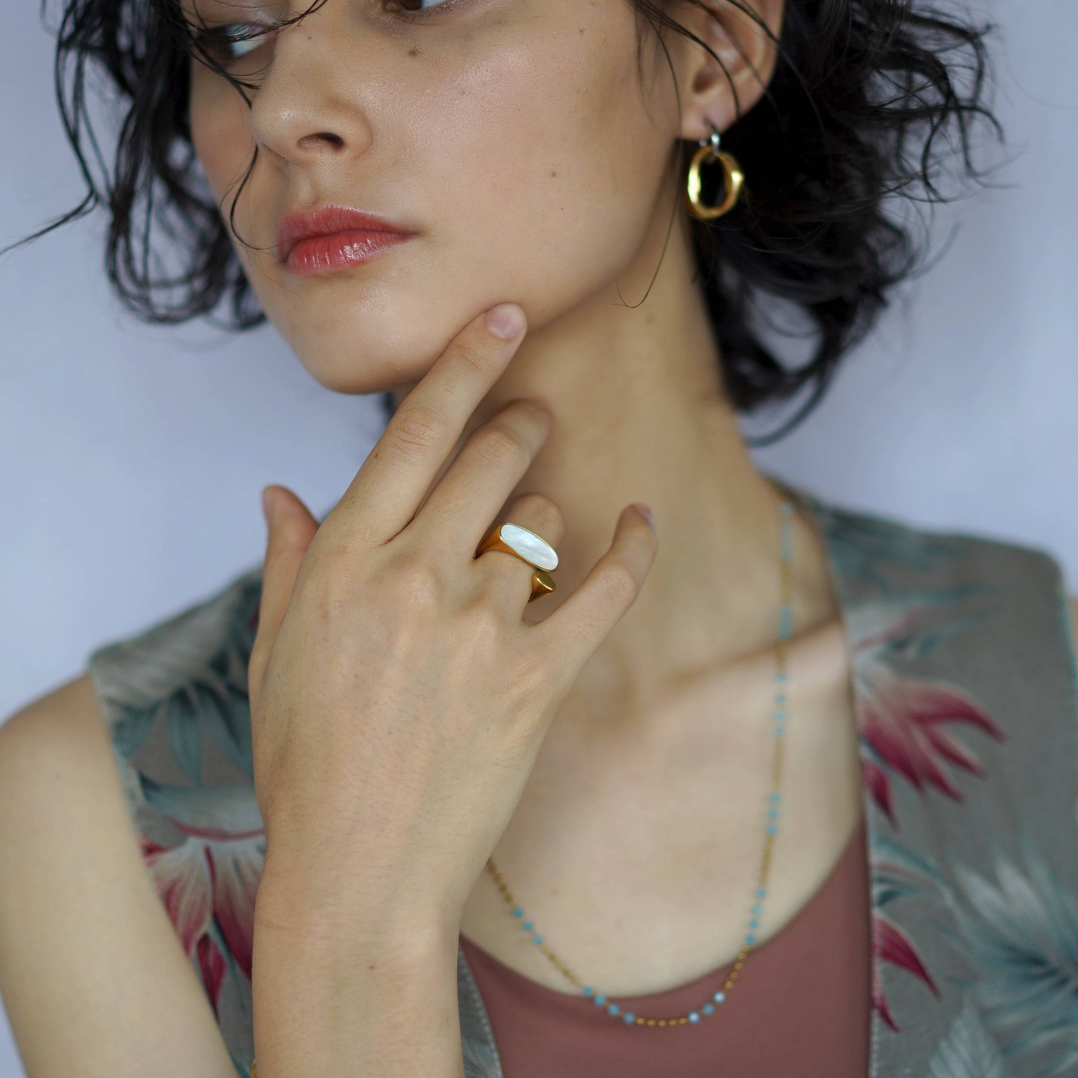 ホワイトシェル・リング | jojono