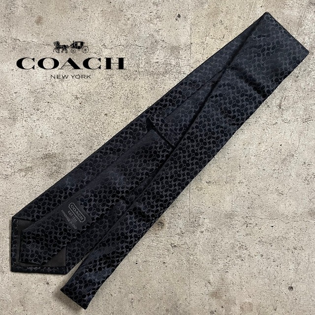 【COACH】fullpattern design silk necktie/コーチ 総柄 デザイン シルク ネクタイ/#0719/osaka
