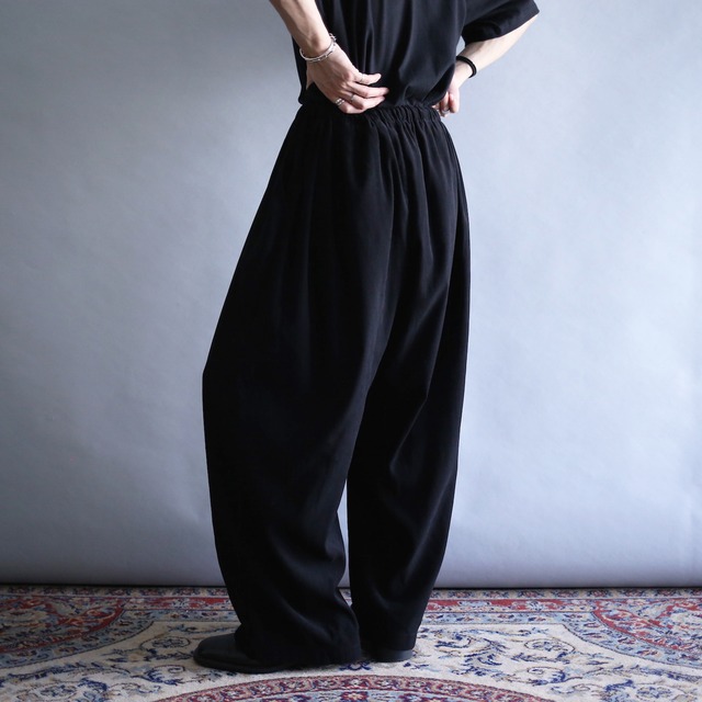 fake suede super wide black easy pants