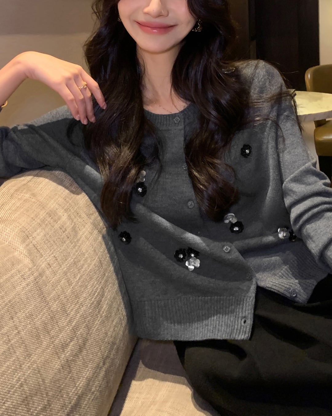 ビジューショートカーディガン l5383