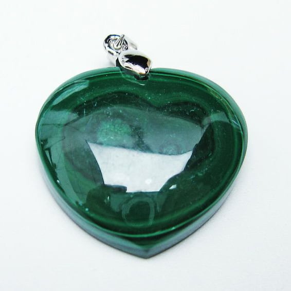 マラカイト ペンダント ハート 一点物 メール便可 [M便 1/20] 112-10596