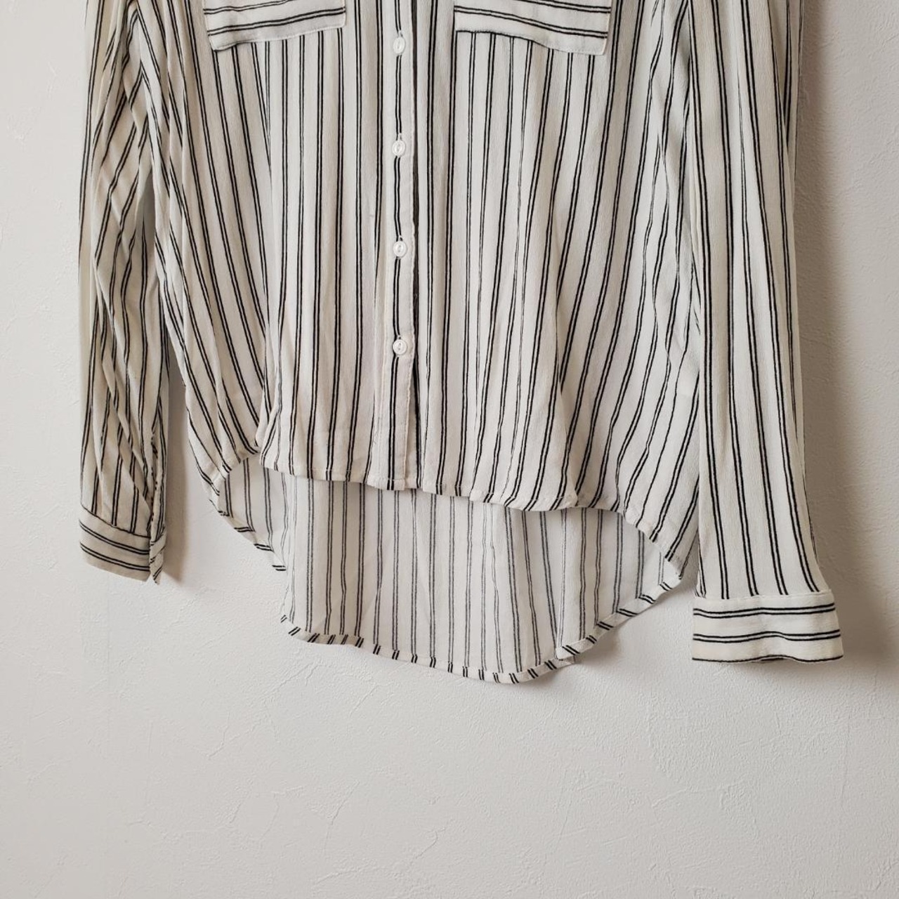 【USED】H＆M　ストライプシャツ　後ろ丈長め　