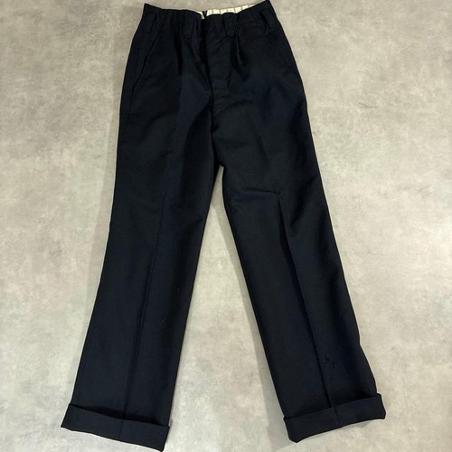 60s JAPAN VINTAGE スラックス 1タック ネイビー ホップサック