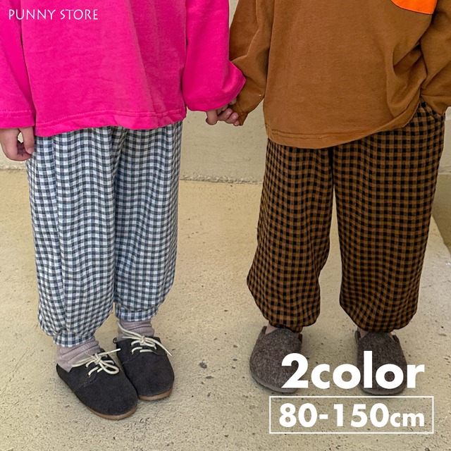 《取寄》 ギンガムチェックパンツ （全２色） QQMM 2023秋 韓国子供服 ズボン パンツ